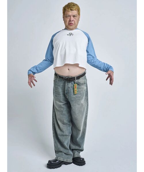 EMODA（エモダ）の「【野性爆弾 くっきー！× EMODA】RAGLAN LT（Tシャツ/カットソー・レディース・グレー/ブルー・SMALL/MEDIUM）」の11枚目の写真