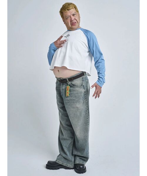 EMODA（エモダ）の「【野性爆弾 くっきー！× EMODA】RAGLAN LT（Tシャツ/カットソー・レディース・グレー/ブルー・SMALL/MEDIUM）」の12枚目の写真