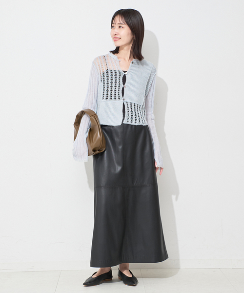 SLOBE IENA（スローブイエナ）の「tyn.TGOR/トゴール グリッターモヘヤカーディガン TG5A-J0202（カーディガン/ボレロ・レディース・サックスブルー/チャコールグレー・FREE）」の12枚目の写真