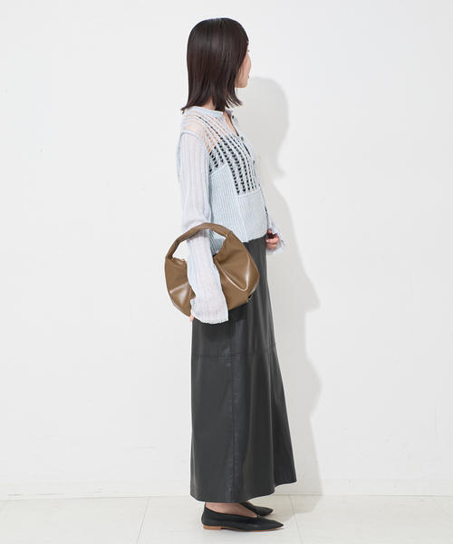 SLOBE IENA（スローブイエナ）の「tyn.TGOR/トゴール グリッターモヘヤカーディガン TG5A-J0202（カーディガン/ボレロ・レディース・サックスブルー/チャコールグレー・FREE）」の14枚目の写真