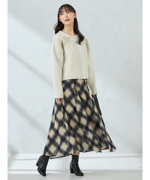 【WEB限定】チェックシフォンパネルスカート FURRY