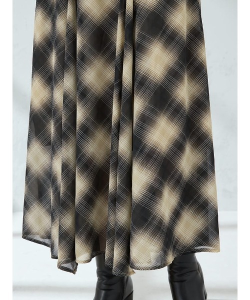 HARUYAMA(ハルヤマ)の「【WEB限定】チェックシフォンパネルスカート FURRY(スカート・レディース・ブラック/ベージュ・F)」の7枚目の写真