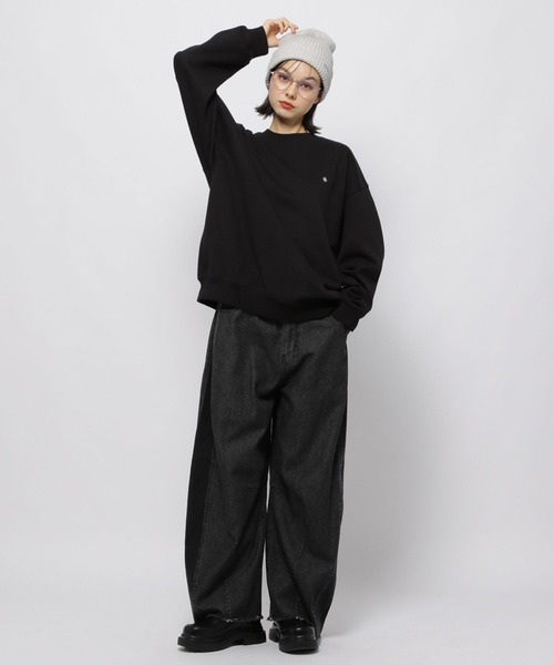 niko and...（ニコアンド）の「【POLO BCS(ポロ・ビーシーエス)】クルースウェットプルオーバー（Tシャツ/カットソー・レディース・ブラック/ナチュラル/ブルー/ブラウン・LARGE/MEDIUM）」の5枚目の写真