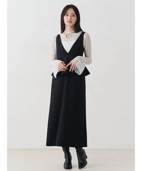 MERCURYDUO（マーキュリーデュオ）の「ペプラムジャンスカ（ジャンパースカート・レディース・グレー/ブラック・SMALL/MEDIUM）」の7枚目の写真