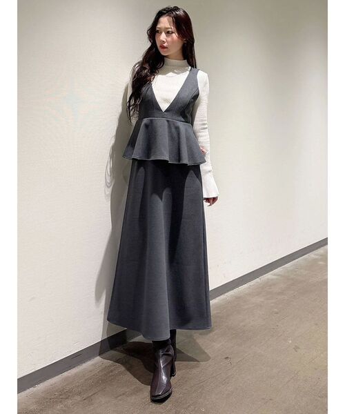 MERCURYDUO（マーキュリーデュオ）の「ペプラムジャンスカ（ジャンパースカート・レディース・グレー/ブラック・SMALL/MEDIUM）」の13枚目の写真