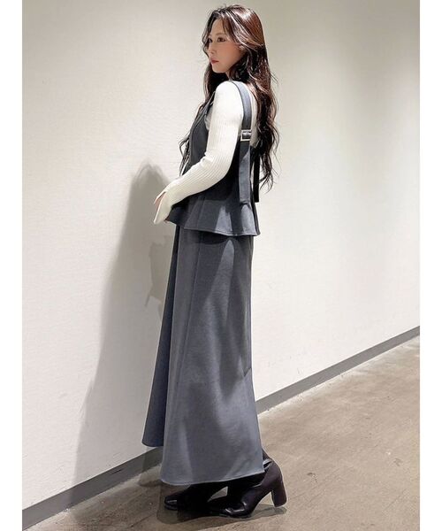 MERCURYDUO（マーキュリーデュオ）の「ペプラムジャンスカ（ジャンパースカート・レディース・グレー/ブラック・SMALL/MEDIUM）」の14枚目の写真