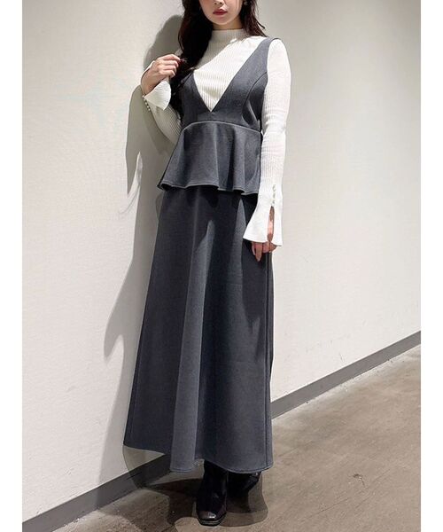 MERCURYDUO（マーキュリーデュオ）の「ペプラムジャンスカ（ジャンパースカート・レディース・グレー/ブラック・SMALL/MEDIUM）」の16枚目の写真