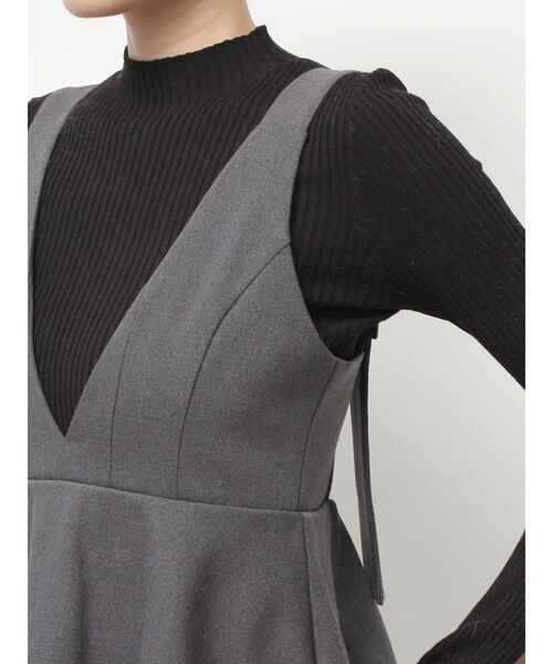 MERCURYDUO（マーキュリーデュオ）の「ペプラムジャンスカ（ジャンパースカート・レディース・グレー/ブラック・SMALL/MEDIUM）」の21枚目の写真