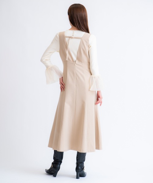 NOELA（ノエラ）の「デザインネックジャンスカ（ジャンパースカート・レディース・チャコールグレー/ベージュ・S/M）」の12枚目の写真