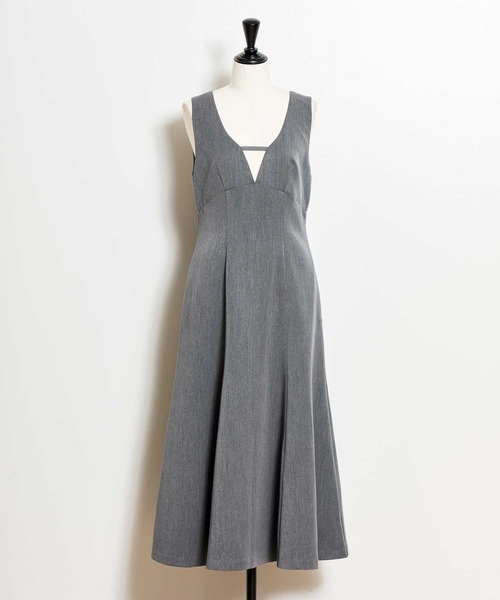 NOELA（ノエラ）の「デザインネックジャンスカ（ジャンパースカート・レディース・チャコールグレー/ベージュ・S/M）」の13枚目の写真