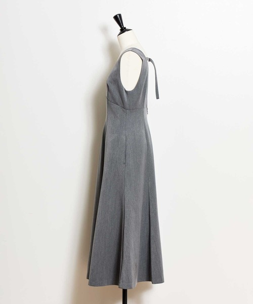 NOELA（ノエラ）の「デザインネックジャンスカ（ジャンパースカート・レディース・チャコールグレー/ベージュ・S/M）」の3枚目の写真