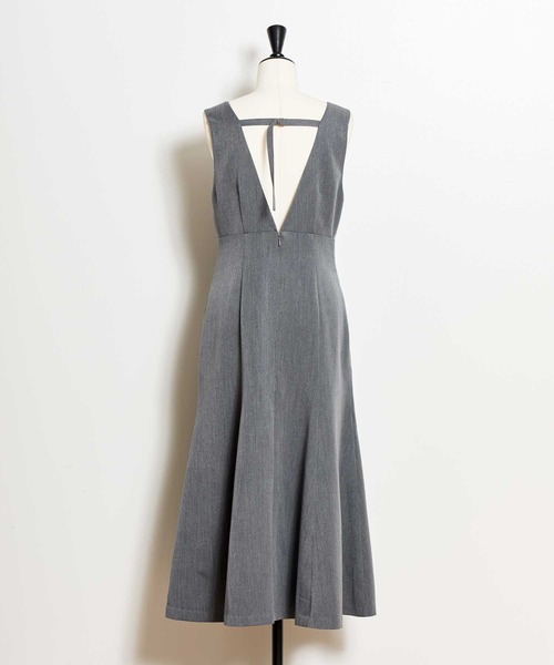 NOELA（ノエラ）の「デザインネックジャンスカ（ジャンパースカート・レディース・チャコールグレー/ベージュ・S/M）」の4枚目の写真