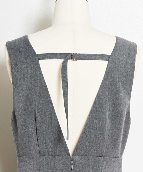 NOELA（ノエラ）の「デザインネックジャンスカ（ジャンパースカート・レディース・チャコールグレー/ベージュ・S/M）」の6枚目の写真