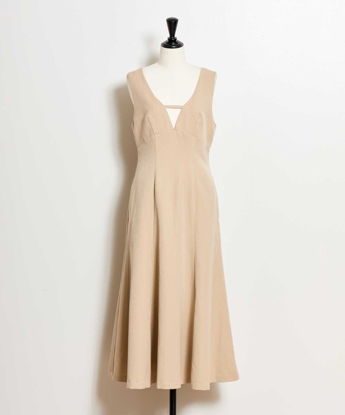 NOELA（ノエラ）の「デザインネックジャンスカ（ジャンパースカート・レディース・チャコールグレー/ベージュ・S/M）」の7枚目の写真