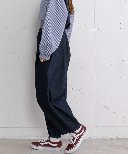 POU DOU DOU(プードゥドゥ)の「2タックカーブパンツ(その他パンツ・レディース・インディゴブルー/キナリ・M)」の9枚目の写真