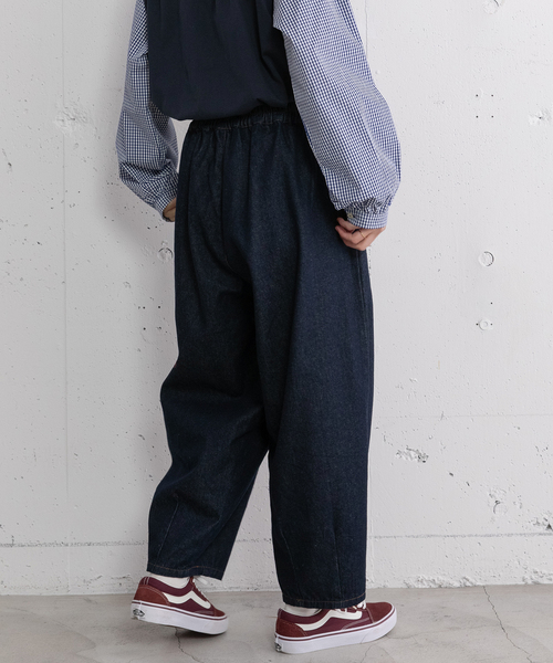 POU DOU DOU(プードゥドゥ)の「2タックカーブパンツ(その他パンツ・レディース・インディゴブルー/キナリ・M)」の10枚目の写真