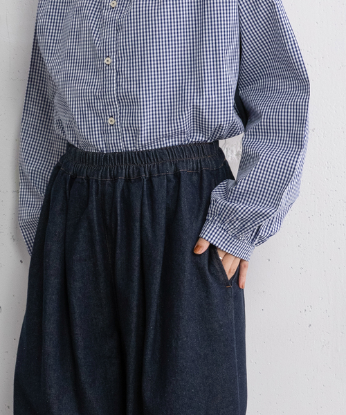 POU DOU DOU(プードゥドゥ)の「2タックカーブパンツ(その他パンツ・レディース・インディゴブルー/キナリ・M)」の11枚目の写真