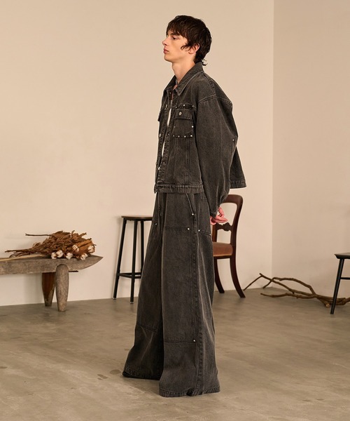 Forte(フォルテ)(フォルテ)の「Studded Double Knee Baggy Pants/スタッズダブルニーバギーパンツ(デニムパンツ・メンズ・ブラック/ブラウン/グレー・SMALL/MEDIUM/LARGE)」の20枚目の写真