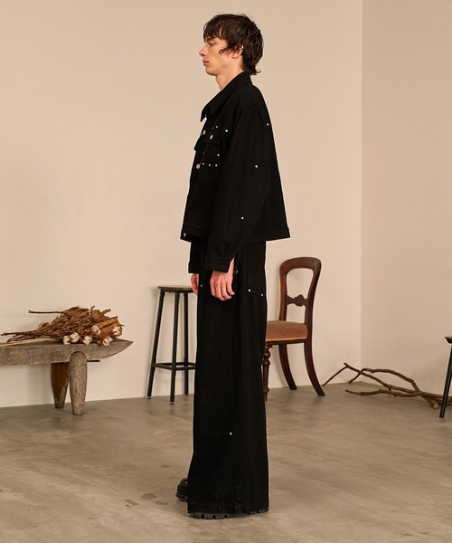 Forte(フォルテ)(フォルテ)の「Studded Double Knee Baggy Pants/スタッズダブルニーバギーパンツ(デニムパンツ・メンズ・ブラック/ブラウン/グレー・SMALL/MEDIUM/LARGE)」の15枚目の写真