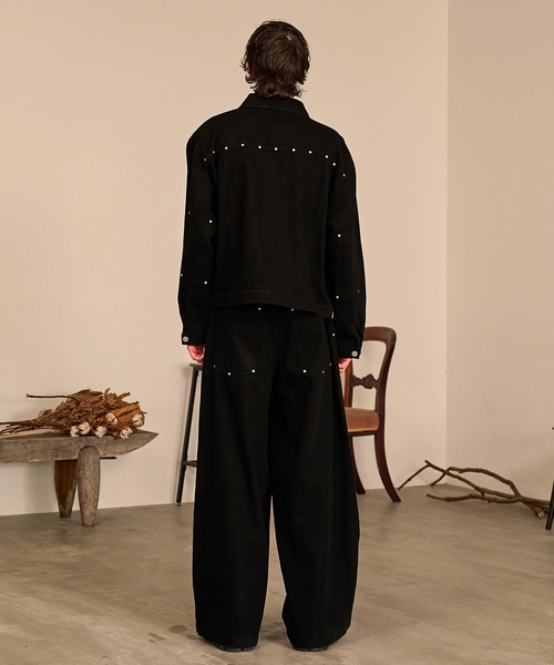 Forte(フォルテ)(フォルテ)の「Studded Double Knee Baggy Pants/スタッズダブルニーバギーパンツ(デニムパンツ・メンズ・ブラック/ブラウン/グレー・SMALL/MEDIUM/LARGE)」の16枚目の写真