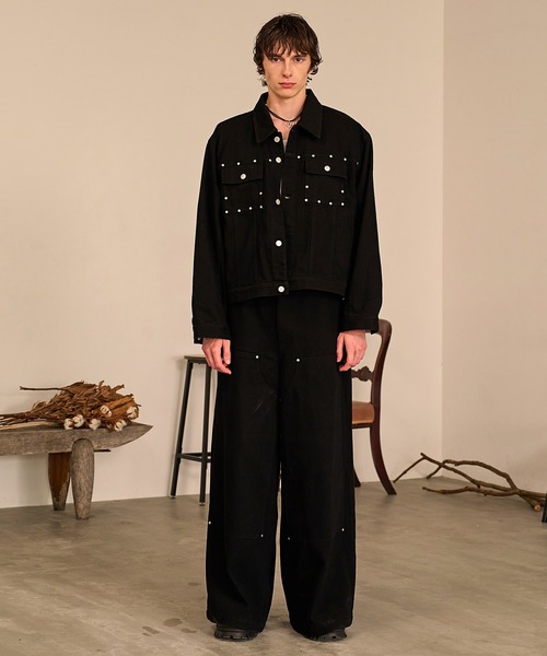 Forte(フォルテ)(フォルテ)の「Studded Double Knee Baggy Pants/スタッズダブルニーバギーパンツ(デニムパンツ・メンズ・ブラック/ブラウン/グレー・SMALL/MEDIUM/LARGE)」の14枚目の写真