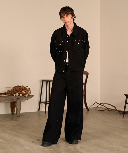Forte(フォルテ)(フォルテ)の「Studded Double Knee Baggy Pants/スタッズダブルニーバギーパンツ(デニムパンツ・メンズ・ブラック/ブラウン/グレー・SMALL/MEDIUM/LARGE)」の13枚目の写真