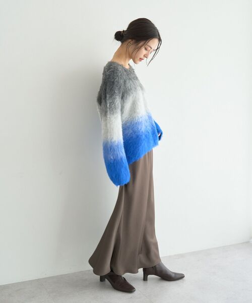 YECCA VECCA(イェッカヴェッカ)の「サテンフレアスカート(スカート・レディース・ブラウン/ブルー系その他7/アイボリー・FREE)」の8枚目の写真