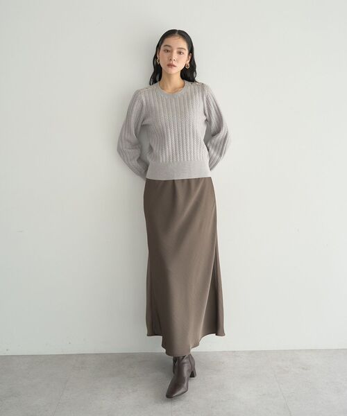 YECCA VECCA(イェッカヴェッカ)の「サテンフレアスカート(スカート・レディース・ブラウン/ブルー系その他7/アイボリー・FREE)」の9枚目の写真