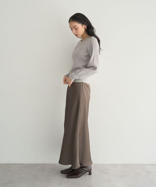 YECCA VECCA(イェッカヴェッカ)の「サテンフレアスカート(スカート・レディース・ブラウン/ブルー系その他7/アイボリー・FREE)」の10枚目の写真