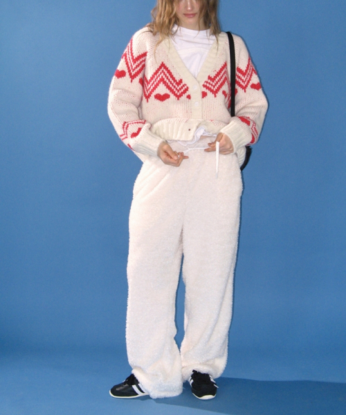 RONRON(ロンロン)の「FLEECE LACE DETAIL TRAINING PANTS IVORY(スウェットパンツ・レディース・その他・FREE)」の2枚目の写真