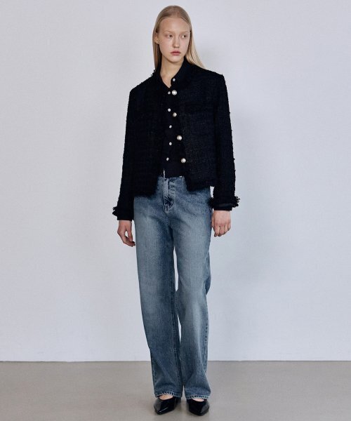 NICK&NICOLE(ニックアンドニコール)の「TRIMMING TWEED JACKET_BLACK(テーラードジャケット・レディース・その他・FREE)」の4枚目の写真