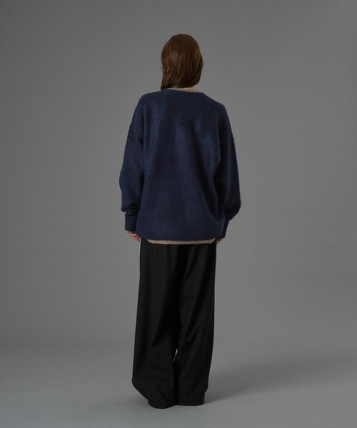 ONCILY（オンシェリー）の「LAYERED EDGE KNIT CARDIGAN / レイヤードエッジニットカーディガン（カーディガン/ボレロ・メンズ・チャコールグレー/ブラック/ブラウン/ネイビー・SMALL/MEDIUM/LARGE）」の20枚目の写真