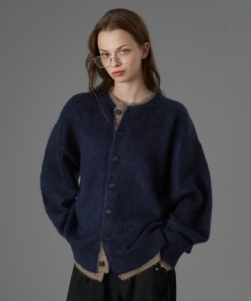 ONCILY（オンシェリー）の「LAYERED EDGE KNIT CARDIGAN / レイヤードエッジニットカーディガン（カーディガン/ボレロ・メンズ・チャコールグレー/ブラック/ブラウン/ネイビー・SMALL/MEDIUM/LARGE）」の10枚目の写真