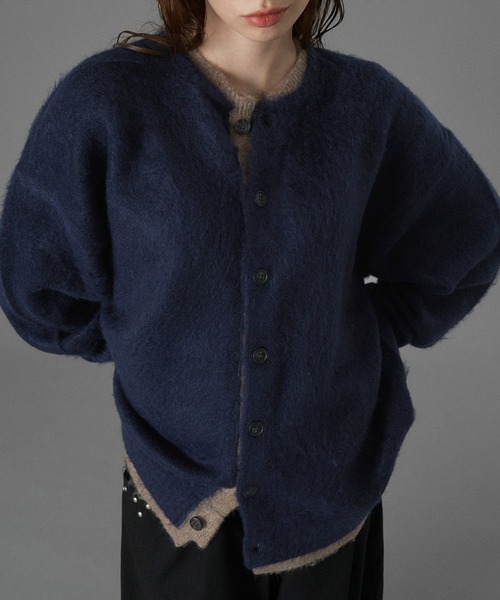 ONCILY（オンシェリー）の「LAYERED EDGE KNIT CARDIGAN / レイヤードエッジニットカーディガン（カーディガン/ボレロ・メンズ・チャコールグレー/ブラック/ブラウン/ネイビー・SMALL/MEDIUM/LARGE）」の15枚目の写真