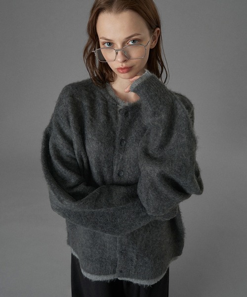 ONCILY（オンシェリー）の「LAYERED EDGE KNIT CARDIGAN / レイヤードエッジニットカーディガン（カーディガン/ボレロ・メンズ・チャコールグレー/ブラック/ブラウン/ネイビー・SMALL/MEDIUM/LARGE）」の22枚目の写真