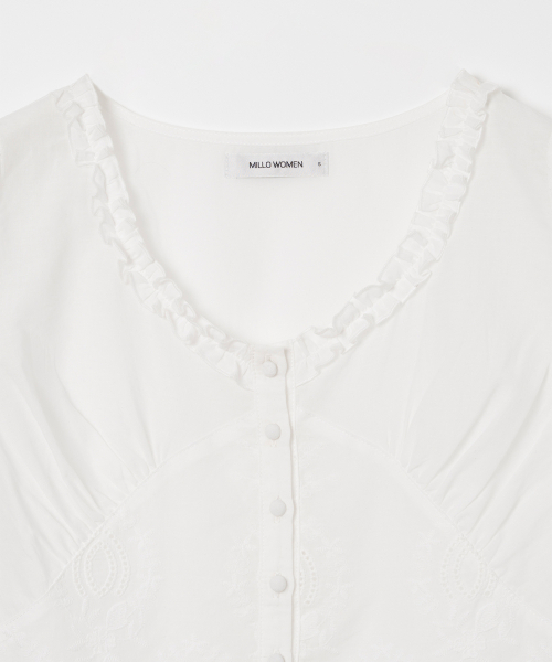 MILLO WOMEN（ミロウーマン）の「スカラップレースブラウス[ホワイト]（シャツ/ブラウス・レディース・その他・SMALL/MEDIUM）」の10枚目の写真