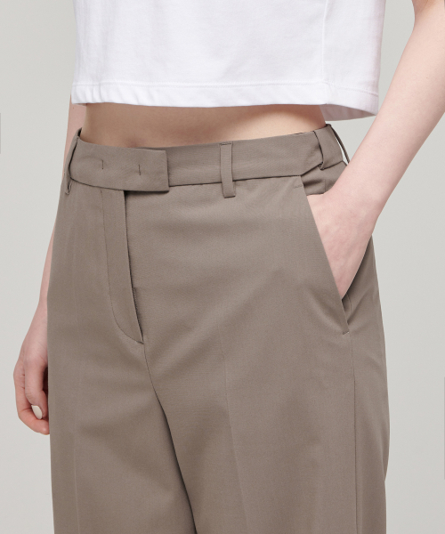 MUSINSA STANDARD WOMAN（ムシンサスタンダードウーマン）の「[クールタンダード] ウィメンズ ワイド ヒドゥンバンディング スラックス [ダスティベージュ]（スラックス・レディース・その他・24/25/26/27/28/29/30/31/32/34）」の6枚目の写真