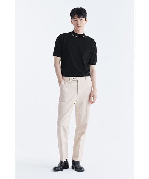 MUSINSA STANDARD（ムシンサスタンダード）の「モックネックティッピング半袖ニット[ブラック]（ニット/セーター・メンズ・その他・XX-LARGE/LARGE/MEDIUM/SMALL/X-LARGE）」の7枚目の写真