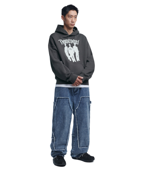 NOMANUAL（NOMANUAL）の「T.M HOODIE - CHARCOAL（パーカー・レディース・その他・LARGE/X-LARGE/SMALL/MEDIUM）」の3枚目の写真