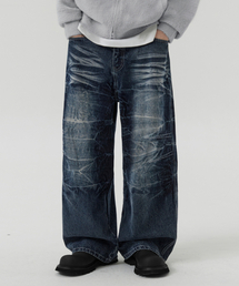 TRILLION（トリリオン）の「Brightening Crack Washing Denim Pants Blue Grey（デニムパンツ）」