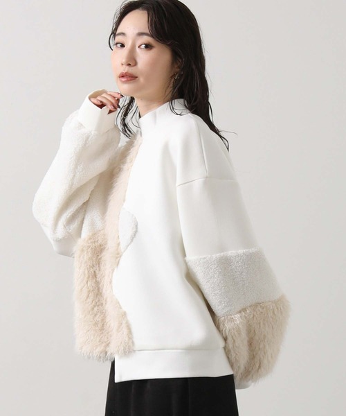 AULA AILA（アウラアイラ）の「ＡＵＬＡボア切替ハイネックカットソー（Tシャツ/カットソー・レディース・アイボリー・FREE）」の8枚目の写真