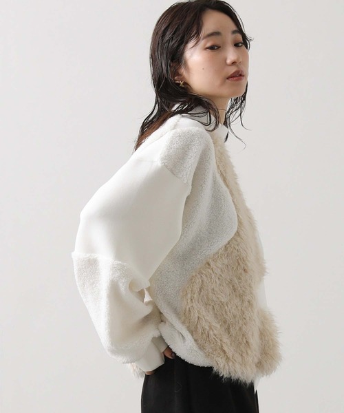 AULA AILA（アウラアイラ）の「ＡＵＬＡボア切替ハイネックカットソー（Tシャツ/カットソー・レディース・アイボリー・FREE）」の10枚目の写真