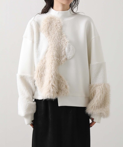 AULA AILA（アウラアイラ）の「ＡＵＬＡボア切替ハイネックカットソー（Tシャツ/カットソー・レディース・アイボリー・FREE）」の12枚目の写真