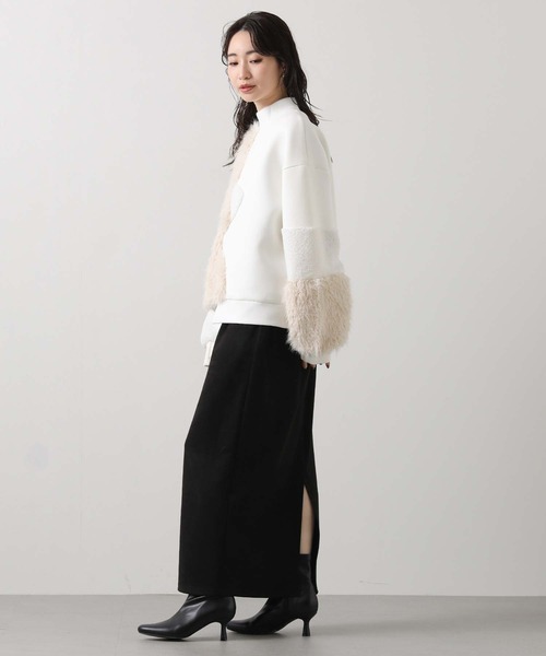 AULA AILA（アウラアイラ）の「ＡＵＬＡボア切替ハイネックカットソー（Tシャツ/カットソー・レディース・アイボリー・FREE）」の3枚目の写真