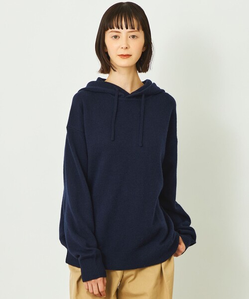 MACKINTOSH PHILOSOPHY（ﾏｯｷﾝﾄｯｼｭ ﾌｨﾛｿﾌｨｰ）の「GREY LABEL ウールカシミヤニットパーカー（ニット/セーター・レディース・レッド系その他/グリーン/ダークネイビー/ベージュ系その他4・6/2）」の4枚目の写真