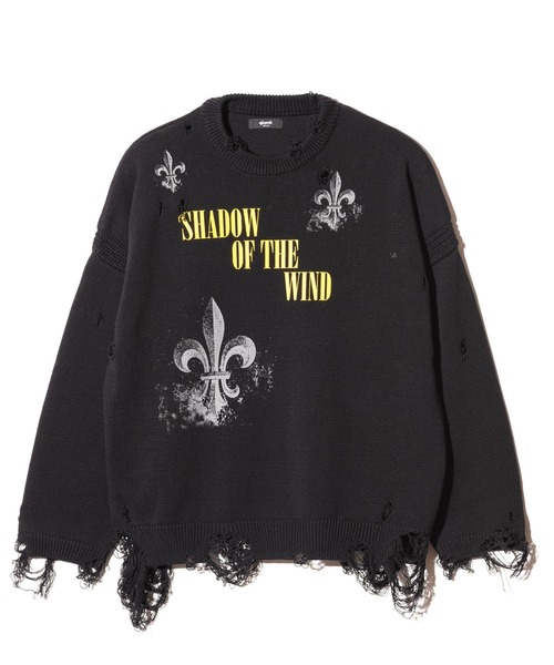 glamb(グラム)の「Sacred Damage Knit / セイクリッドダメージニット(ニット/セーター・メンズ・レッド/ブラック・S/M/L)」の3枚目の写真