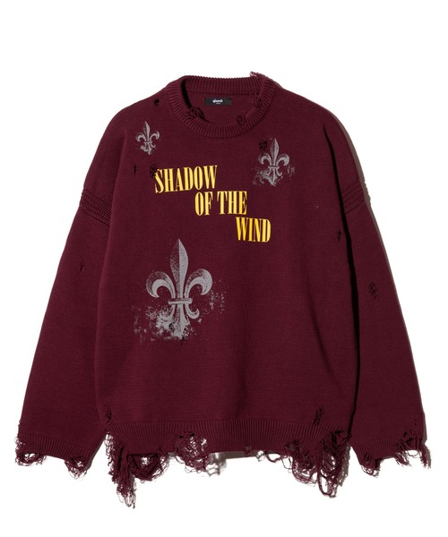 glamb(グラム)の「Sacred Damage Knit / セイクリッドダメージニット(ニット/セーター・メンズ・レッド/ブラック・S/M/L)」の4枚目の写真