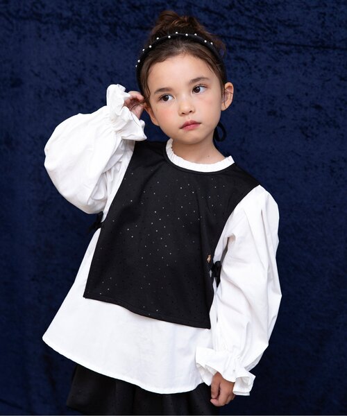 BREEZE(ブリーズ)の「Belchic 着せこみチュニック_ジュニア対応(シャツ/ブラウス・キッズ・グレー/ブラック・90/100/110/120/130/140)」の1枚目の写真