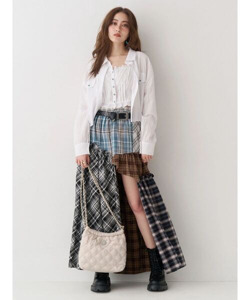EVRIS(エヴリス)の「チェックドッキングロングスカート(スカート・レディース・ピンク/ブルー・FREE)」の17枚目の写真