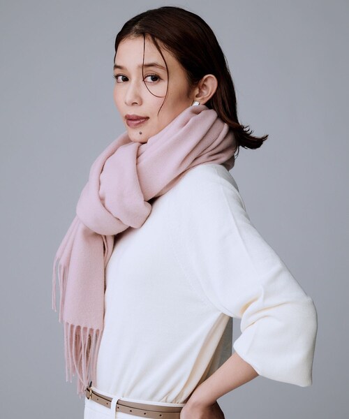 UNTITLED(アンタイトル)の「【ウォッシャブル】ウールカシミヤストール(ストール/ショール・レディース・ピンク/オフホワイト/ライトブルー・99)」の8枚目の写真